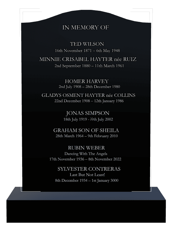Serpentine Laser-Etched Black Granite Headstone – With The Angels preview