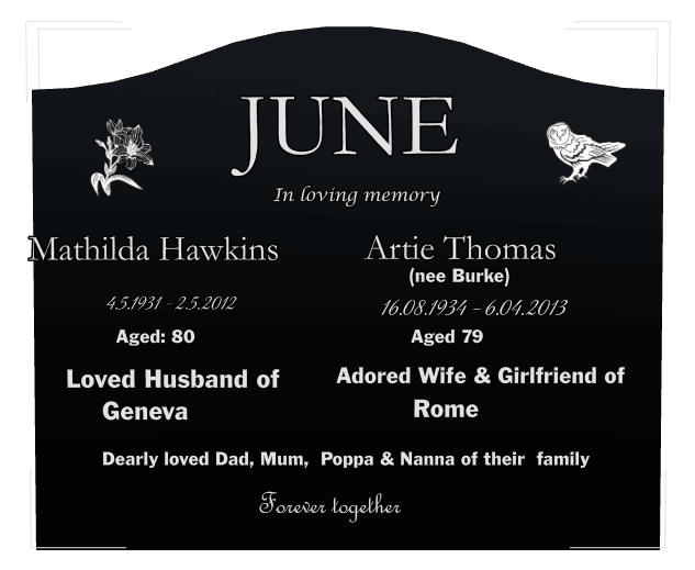 Serpentine Laser-Etched Black Granite Headstone – In Loving Memory preview
