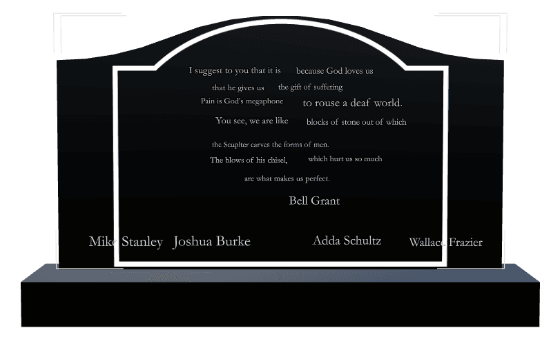 Serpentine Laser-Etched Black Granite Headstone – Religious preview