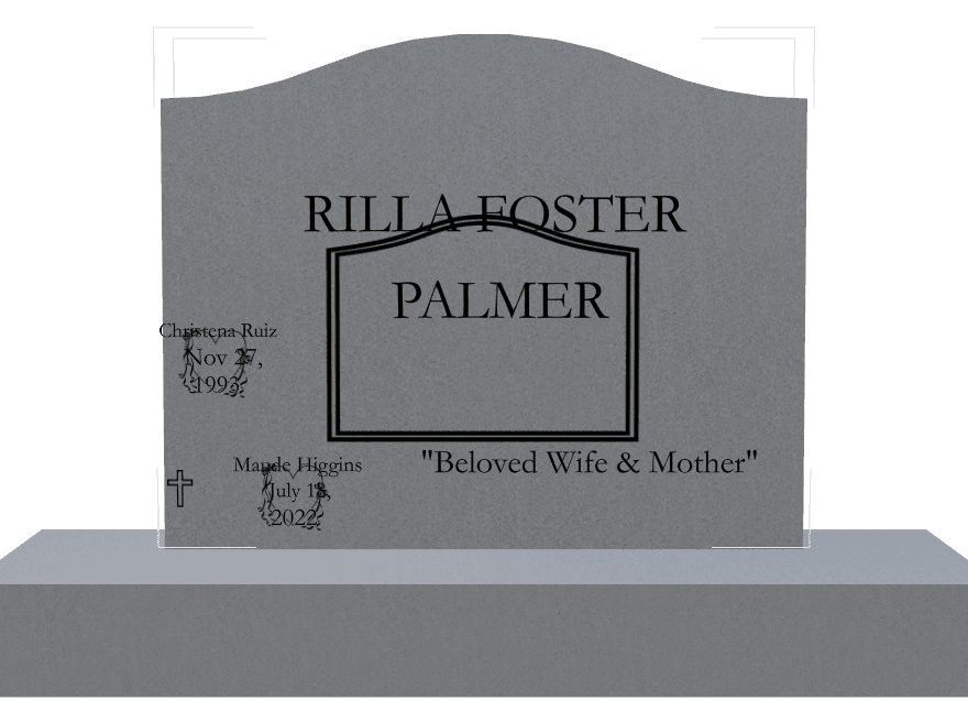 Serpentine Traditional Engraved Headstone – Cross Hearts preview