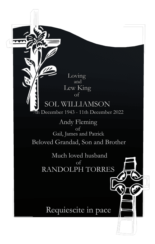 Left Wave Laser-Etched Black Granite Headstone – Much Loved preview