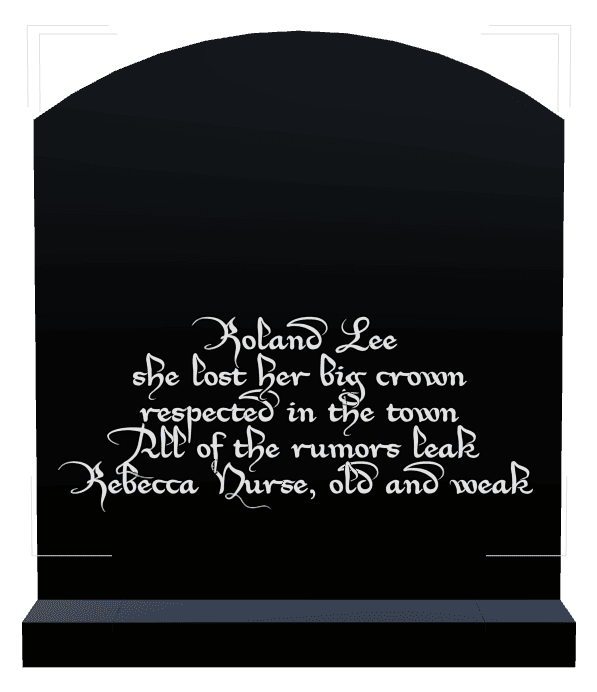 Curved Top Laser-Etched Black Granite Headstone – Nurse preview