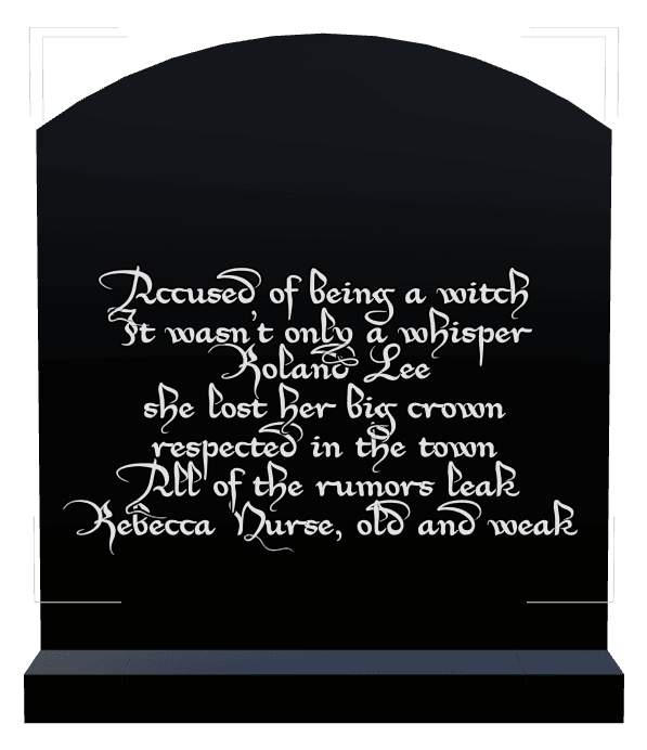 Curved Top Laser-Etched Black Granite Headstone – Nurse Headstone preview