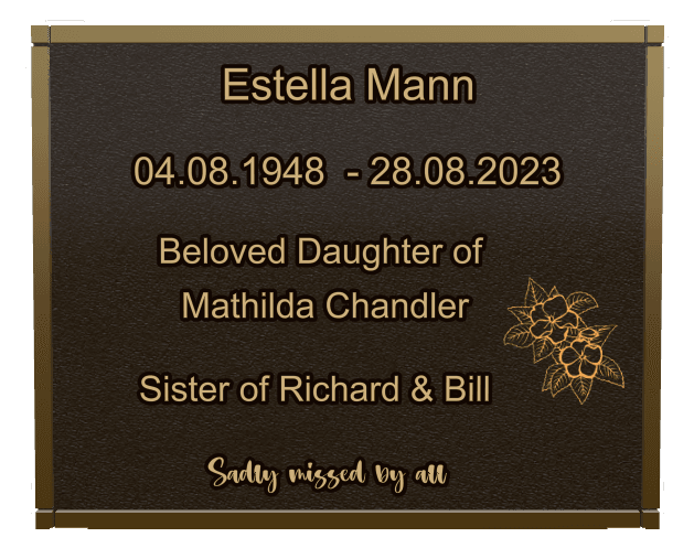 Rectangle (landscape) Bronze Plaque – flower and flowers preview