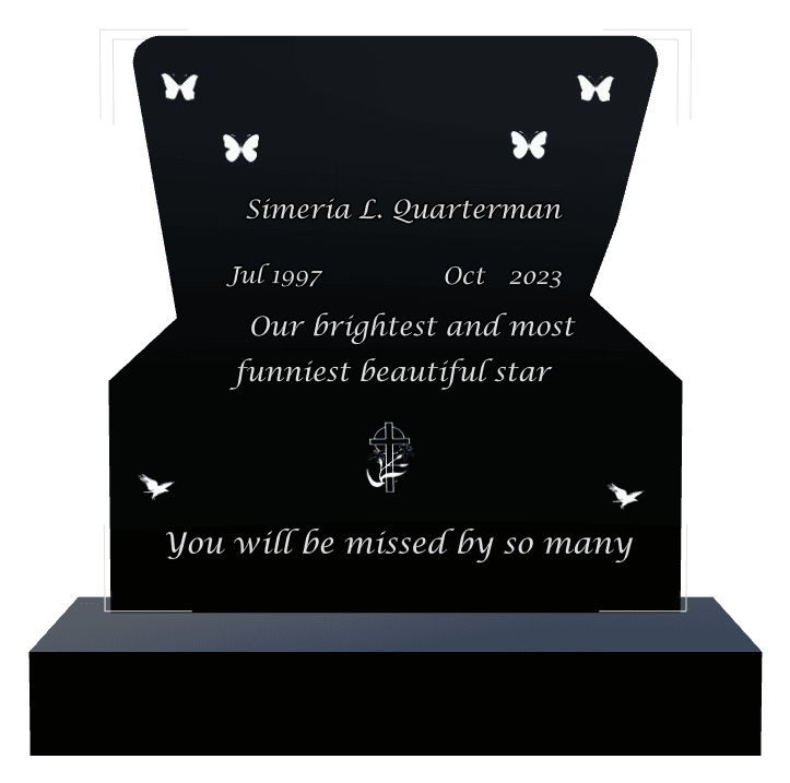 Laser-Etched Black Granite Headstone – John preview