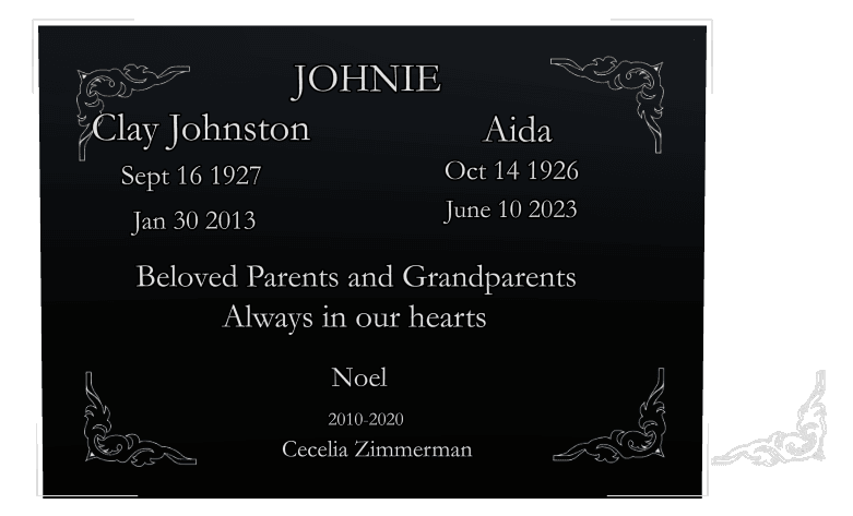 Square Laser-Etched Black Granite Headstone – Always in Our Hearts preview