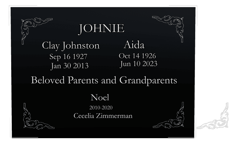 Square Laser-Etched Black Granite Headstone – Pet preview