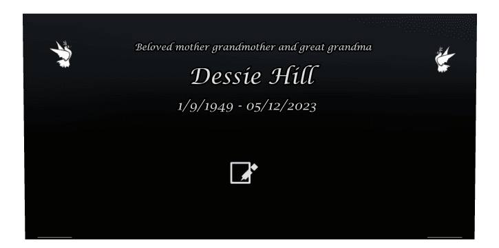 Square Laser-Etched Black Granite Headstone – Dove preview