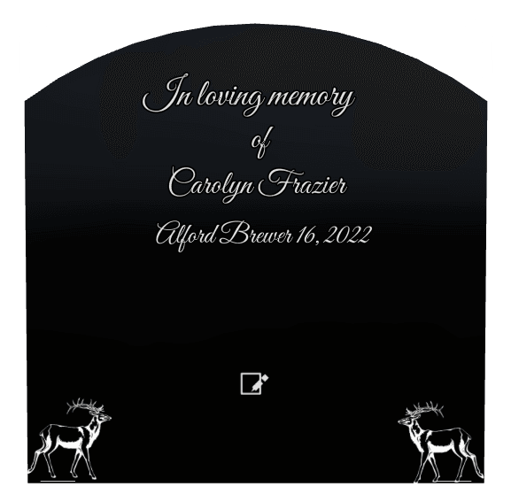 Curved Top Laser-Etched Black Granite Headstone – In Loving Memory preview