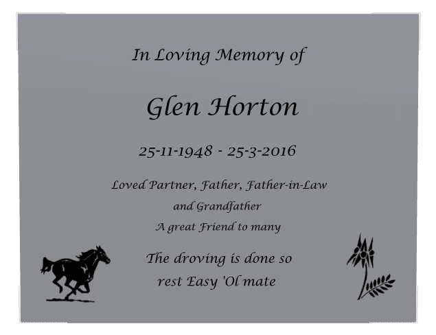Rectangle (landscape) Stainless Steel Plaque – horse preview