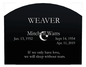 Curved Top - Star Headstone memorial design preview