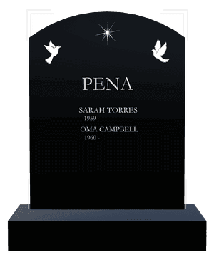 Curved Top - Birds Dove memorial design preview