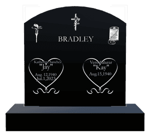 Curved Top - Heart memorial design preview