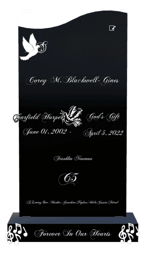 Right Wave - Forever in Our Hearts Headstone memorial design preview
