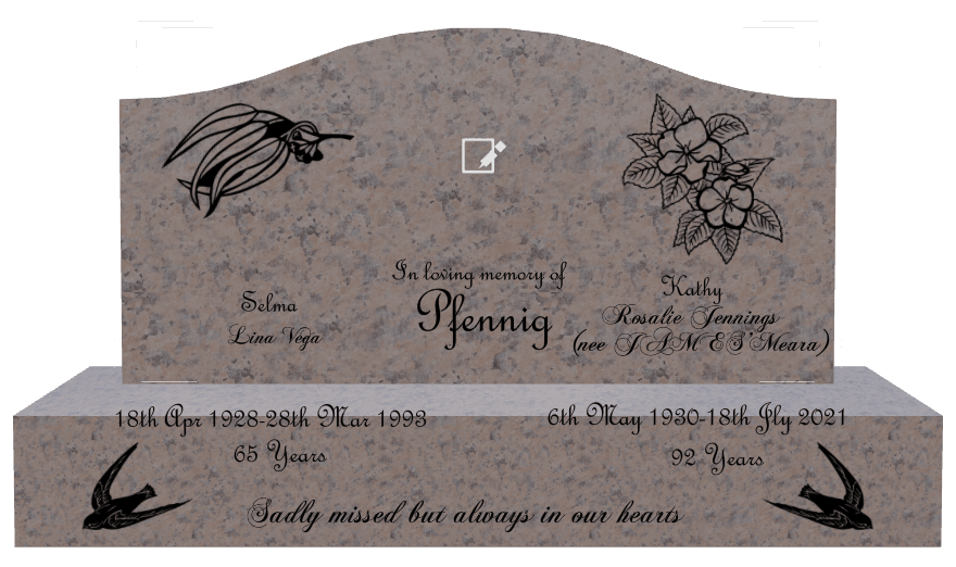 Serpentine Traditional Engraved Headstone – Always in Our Hearts preview
