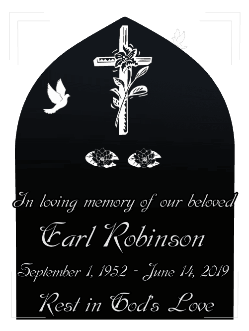 Laser-Etched Black Granite Headstone – In Loving Memory Headstone preview