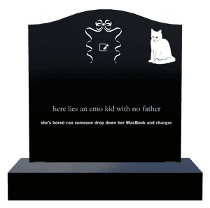 Serpentine - Cat Heart Headstone memorial design preview