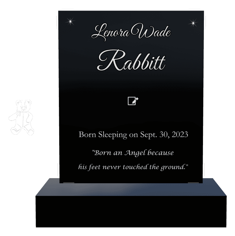Square Laser-Etched Black Granite Headstone – Jude preview