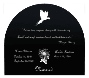 Half Round - Flower Parrot memorial design preview