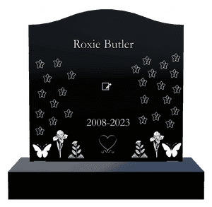 Serpentine - Butterflies Flower Headstone memorial design preview