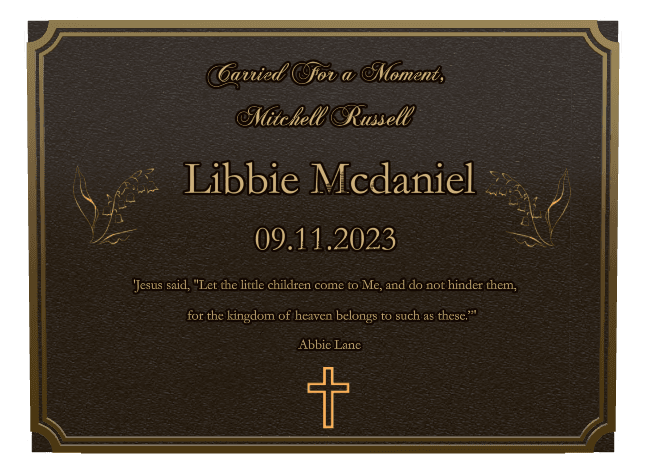 Rectangle (landscape) Bronze Plaque – cross and flower preview