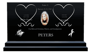 Square - Psalm 23 Headstone memorial design preview