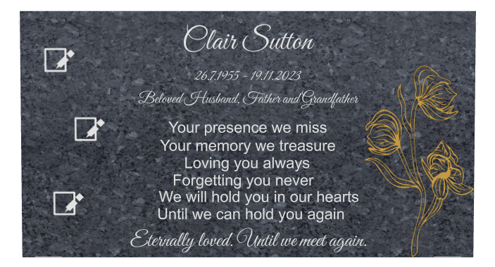 Rectangle (landscape) Traditional Engraved Plaque – flower preview