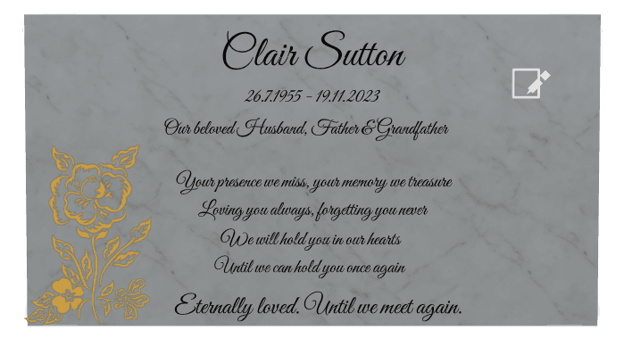 Rectangle (landscape) Traditional Engraved Plaque – flower preview
