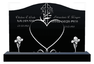 Serpentine - Flower Heart Headstone memorial design preview