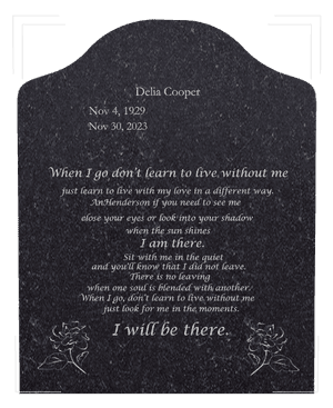 Headstone 21 - Flower Headstone memorial design preview