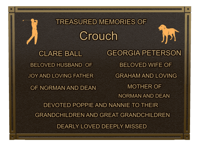 Rectangle (landscape) Bronze Plaque – dog preview