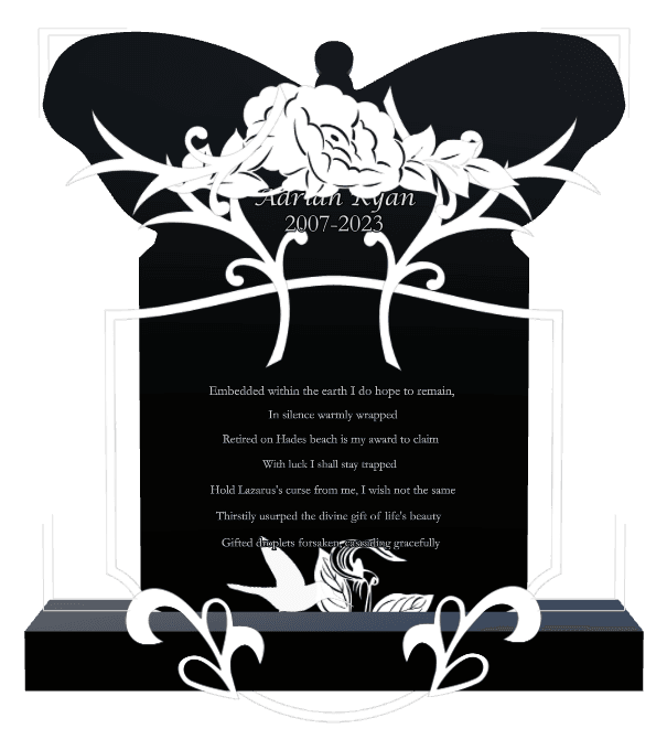 Laser-Etched Black Granite Headstone – Luke preview