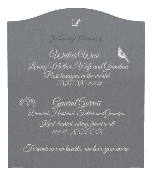Serpentine Traditional Engraved Headstone – Loving Mother preview