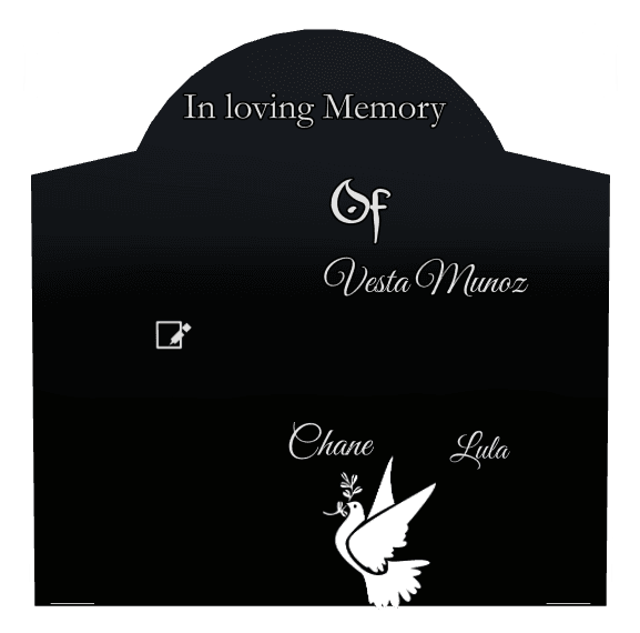 Curved Gable Laser-Etched Black Granite Headstone – In Loving Memory preview