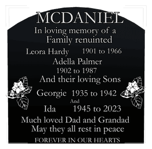 Curved Top - Much Loved 2 memorial design preview
