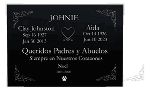 Square - Heart Headstone memorial design preview