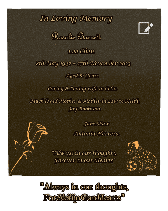 Rectangle (portrait) Bronze Plaque – dog and flower preview