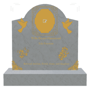 Curved Gable - Dove Flower memorial design preview