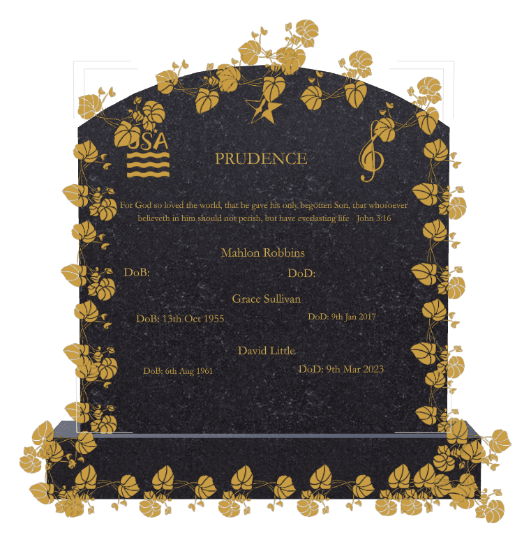 Curved Top Traditional Engraved Headstone – For God so Loved The World That he Gave His Only preview