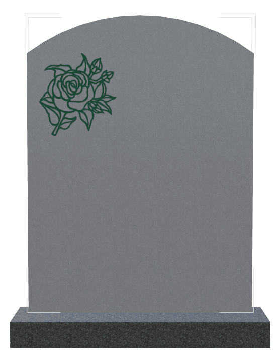 Curved Top Traditional Engraved Headstone – Rose preview