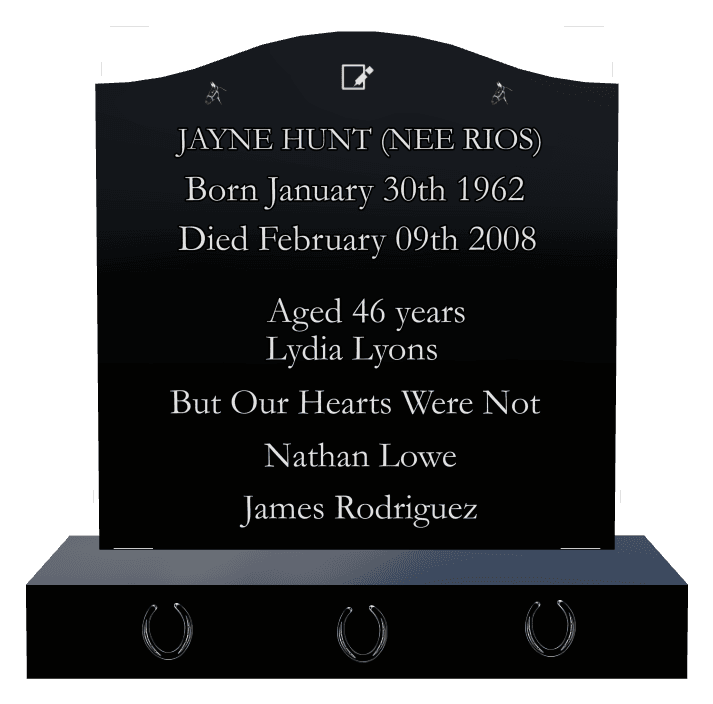 Serpentine Laser-Etched Black Granite Headstone – Your Wings Were Ready But Our Hearts Were Not preview