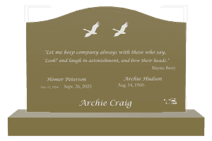 Serpentine - Swan Headstone memorial design preview