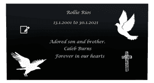 Rectangle Landscape Forever in Our Hearts 26 memorial design preview