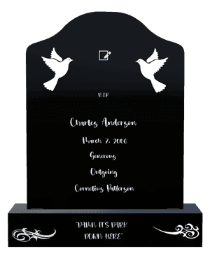 Headstone 21 - Dove memorial design preview