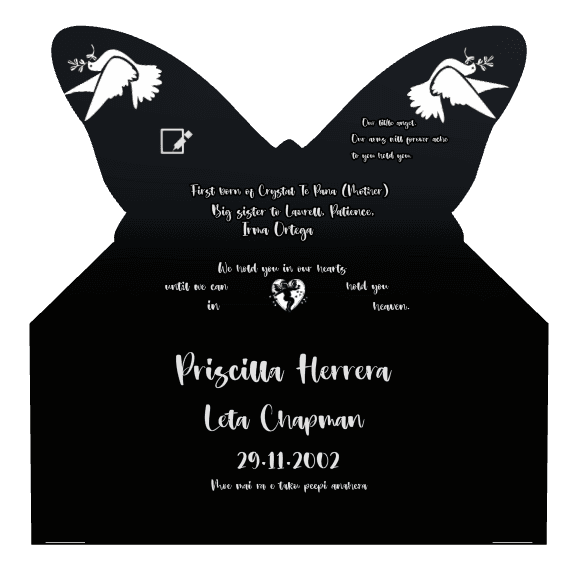 Laser-Etched Black Granite Headstone – Moe Mai ra preview