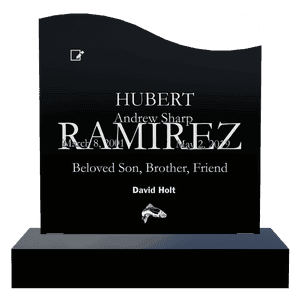 Left Wave - Beloved Son Headstone memorial design preview