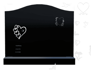 Serpentine - Bird Birds Headstone memorial design preview