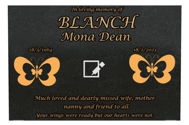 Rectangle (landscape) Bronze Plaque – butterflies preview
