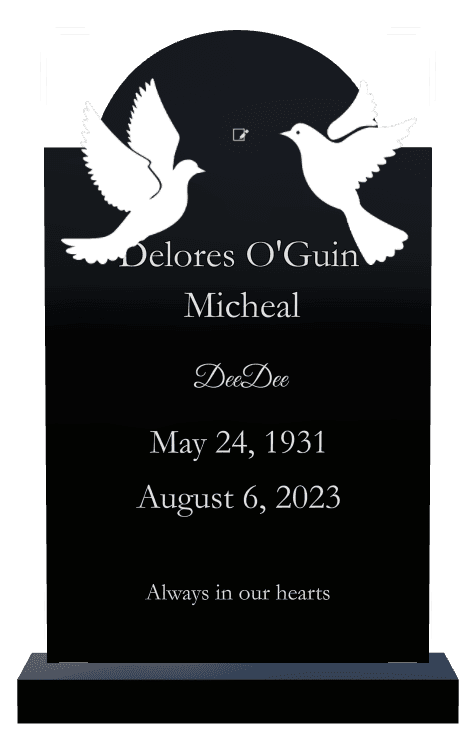 Laser-Etched Black Granite Headstone – Always in Our Hearts preview