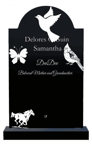 Headstone 33 - Butterflies Dove memorial design preview